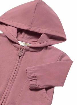 Sudadera con capucha Mayoral rosa empolvado para bebé