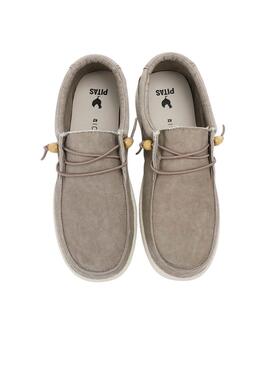 Zapatos Walkin Pitas Wallabi Washed beige para mujer
