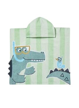 Capa de baño Mayoral cocodrilo verde mint para bebé