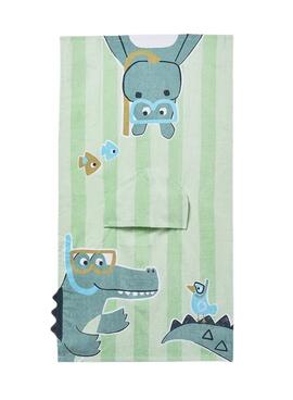 Capa de baño Mayoral cocodrilo verde mint para bebé