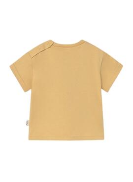 Camiseta Mayoral mensaje mostaza para bebé