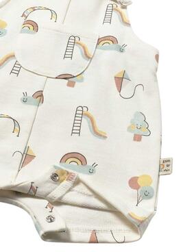 Peto corto estampado parques marfil para bebé