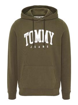 Sudadera Tommy Jeans Essential Hoodie Verde Hombre