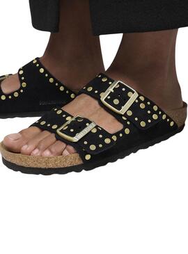 Sandalias Birkenstock Arizona Rivets negro para mujer