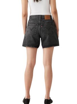 Bermuda Levis High Baggy negro para mujer
