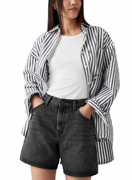 Bermuda Levis High Baggy negro para mujer
