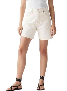 Bermuda Levis High Baggy blanco para mujer
