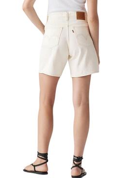 Bermuda Levis High Baggy blanco para mujer
