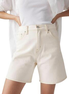 Bermuda Levis High Baggy blanco para mujer

