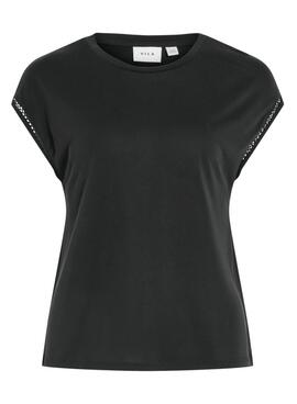 Camiseta Vila Modal negro para mujer

