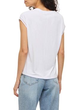 Camiseta Vila Modal blanco para mujer
