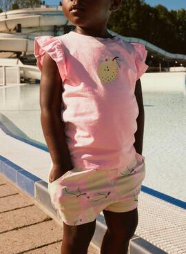 Shorts Name It Filuaz estampado de limones para niña