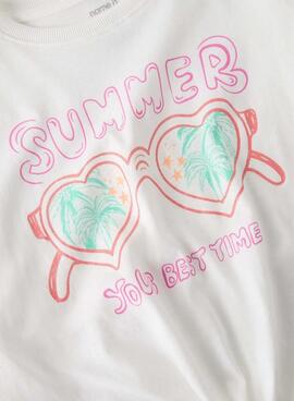 Camiseta Name It Freya blanco para niña