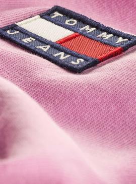 Camiseta Tommy Jeans Badge Rosa Mujer