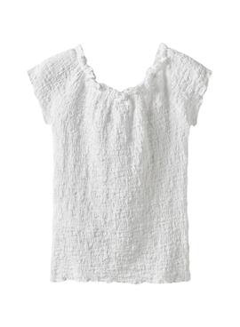 Top Name It Halisse blanco para niña