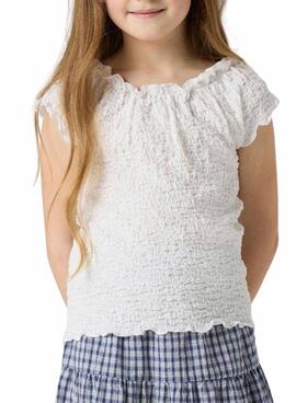 Top Name It Halisse blanco para niña