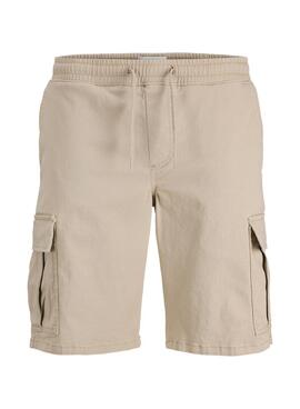Bermudas Jack and Jones Cole cargo beige para hombre