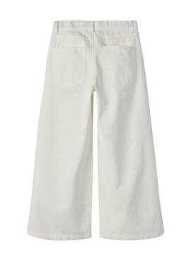 Pantalón vaquero Name It Bella Wide blanco con tachuelas para niña