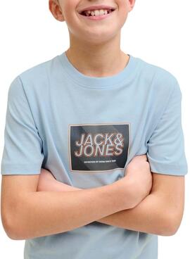 Camiseta Jack and Jones Rain azul para niño