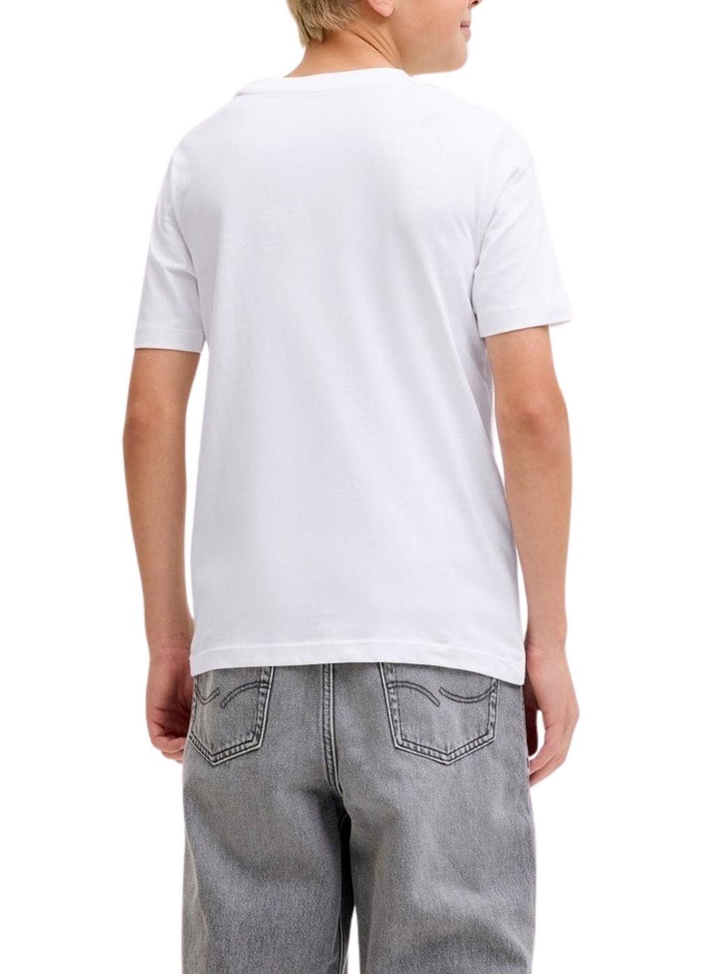 Camiseta Jack and Jones Rain blanco para niño