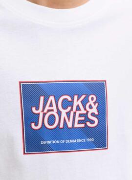 Camiseta Jack and Jones Rain blanco para niño