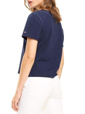 Camiseta Tommy Jeans Positive Azul Marino Mujer