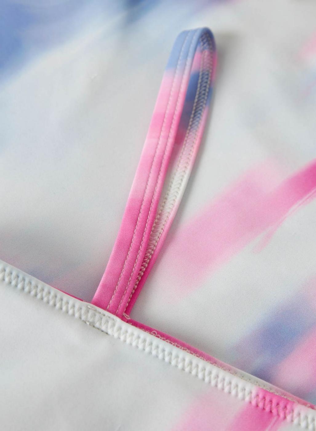 Bikini Name It Zie estampado azul y rosa para niña