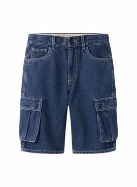 Bermuda vaquera Name It Ben cargo lavado oscuro para niño