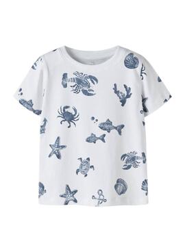 Camiseta Name It Fille estampada blanco para niño