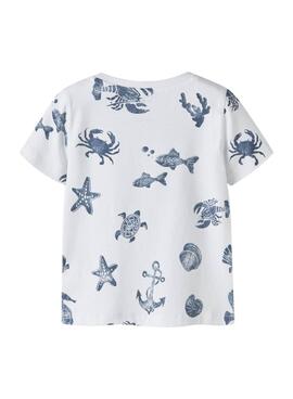 Camiseta Name It Fille estampada blanco para niño