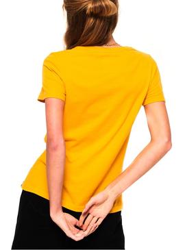 Camiseta Superdry Heritage Crest Amarillo Mujer