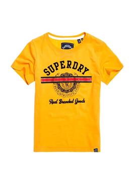 Camiseta Superdry Heritage Crest Amarillo Mujer