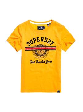 Camiseta Superdry Heritage Crest Amarillo Mujer