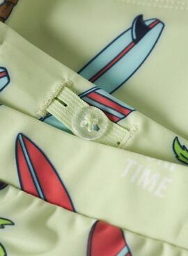 Bañador Name It Zigurt lima estampado para niño