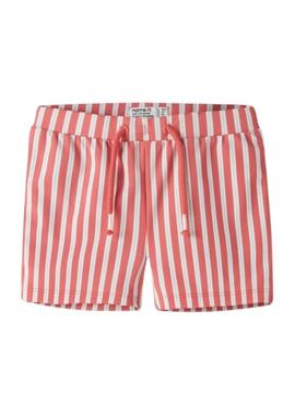 Bañador Name It Zigurt rayas coral para niño