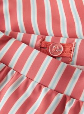 Bañador Name It Zigurt rayas coral para niño