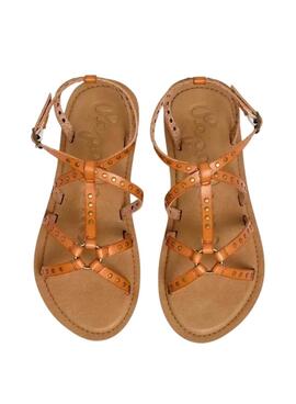 Sandalia Pepe Jeans Rio Studs marrón para mujer
