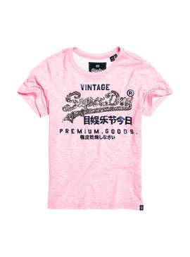 Camiseta Superdry Goods Sequin Rosa Mujer
