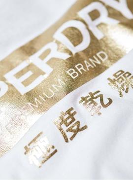 Camiseta Superdry Brand Foil Blanco Mujer