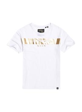 Camiseta Superdry Brand Foil Blanco Mujer