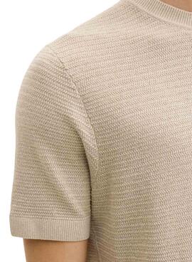 Camiseta Jack and Jones Bluriley beige para hombre
