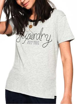 Camiseta Superdry Payton Gris Mujer