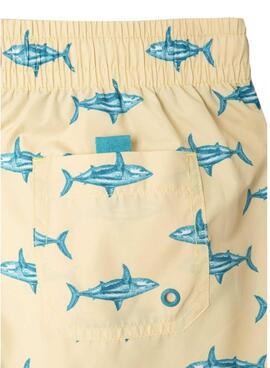 Bañador Pepe Jeans Shark estampado amarillo para niño