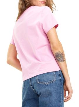 Camiseta Tommy Jeans Corp Logo Rosa Mujer