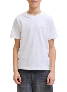 Camiseta Jack and Jones Ontauk blanco para niño