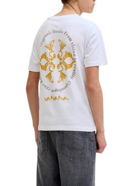 Camiseta Jack and Jones Ontauk blanco para niño