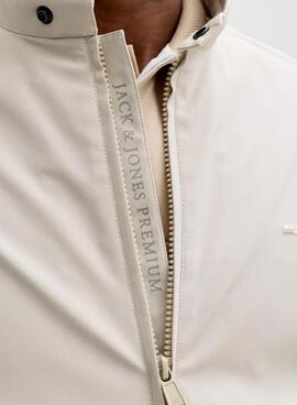 Cazadora Jack and Jones bomber beige para hombre