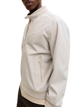 Cazadora Jack and Jones bomber beige para hombre