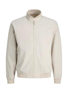 Cazadora Jack and Jones bomber beige para hombre