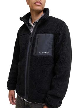 Chaqueta Jack and Jones Soho teddy negro para hombre
